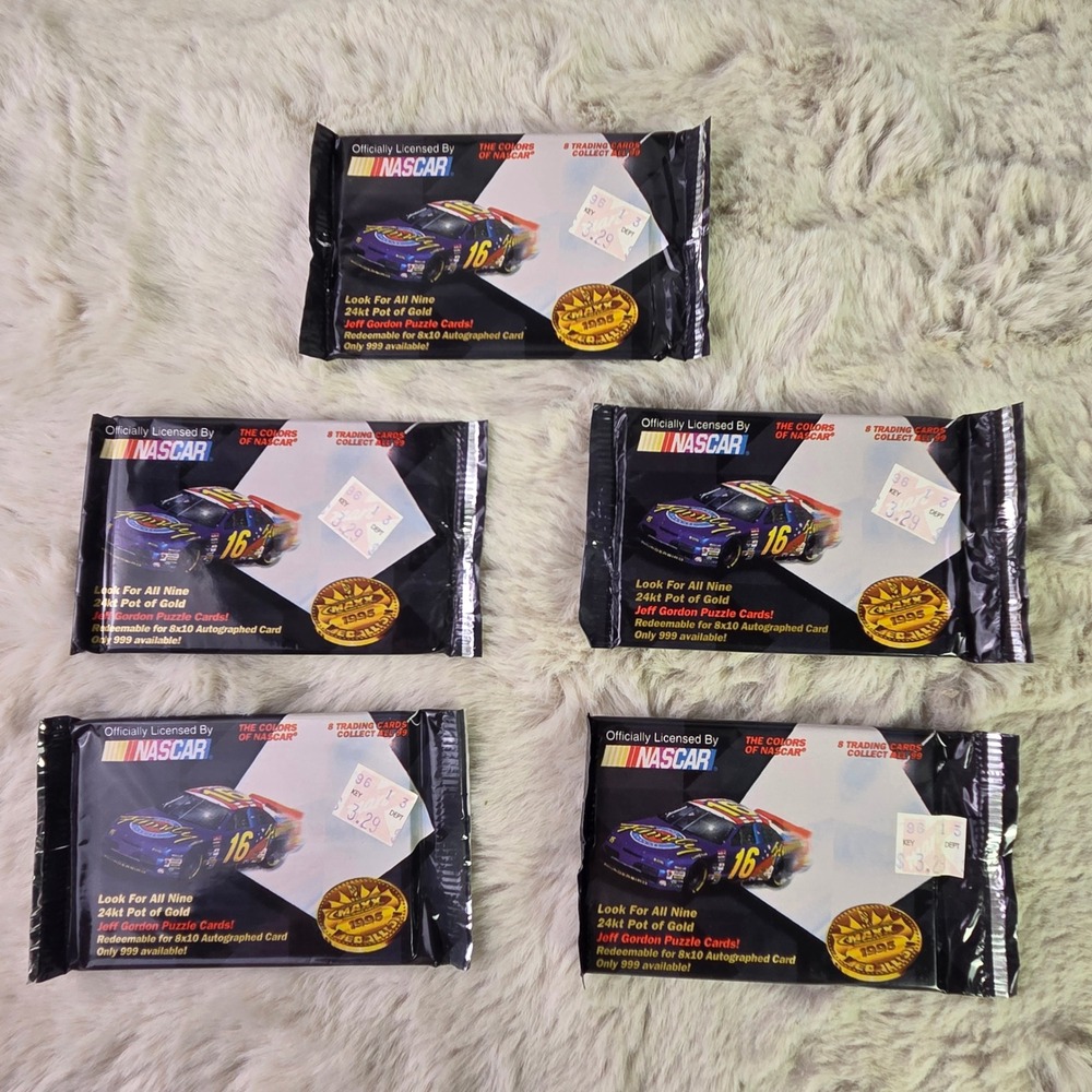 5 Pack Lot 1995 Maxx Medallion NASCAR Trading Cards Sealed Jeff Gordon Chase 8ct